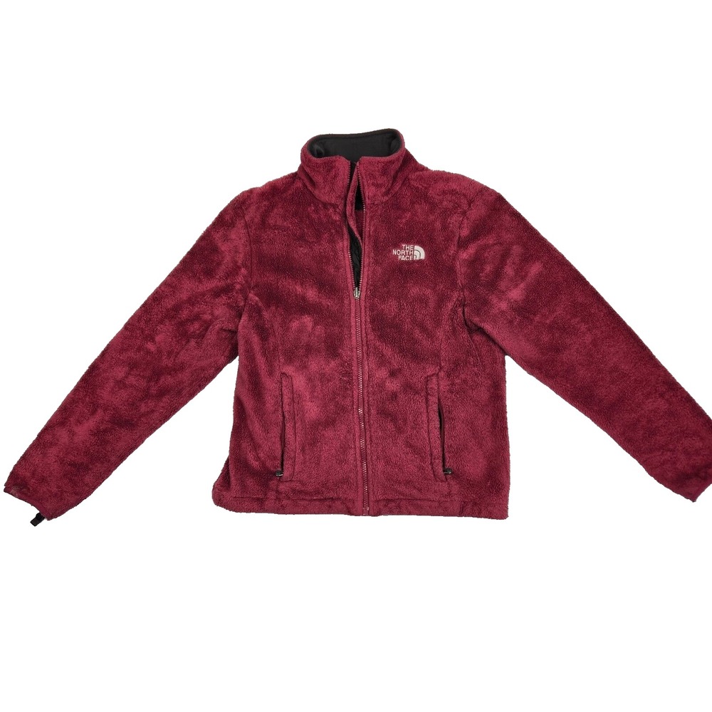 The North Face Red Fuzzy Fleece Jacket Women's Sz XS Full Zip Pockets Outdoors